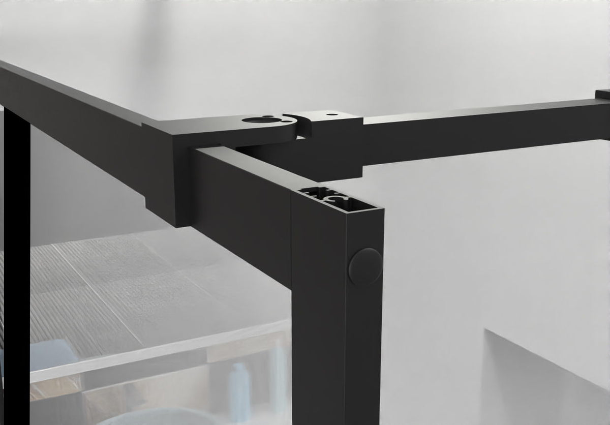 Black Shower Door Walk with Tempered Glass Panel - 34" x 72"