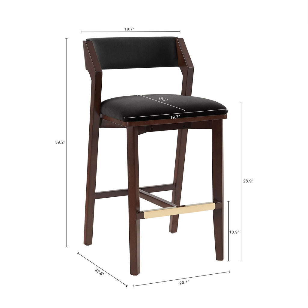 Bar Height Barstool with Backrest - Pearl Silver, White, Black, Dark Green