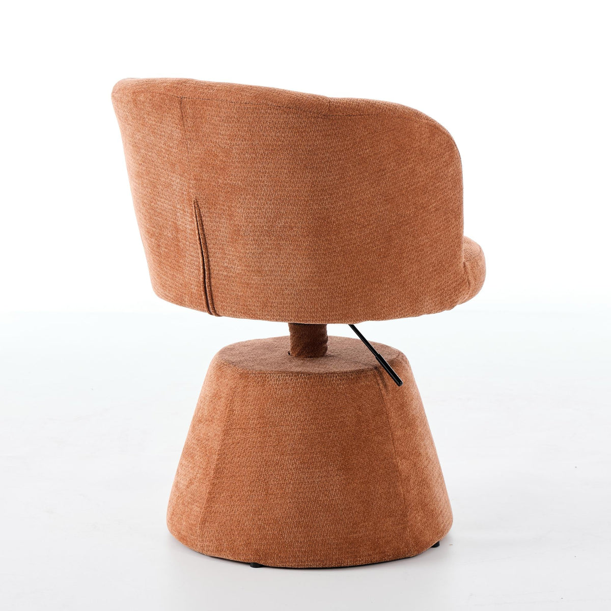 Adjustable Height Swivel Bar Stool with Chenille Upholstery - Terracotta