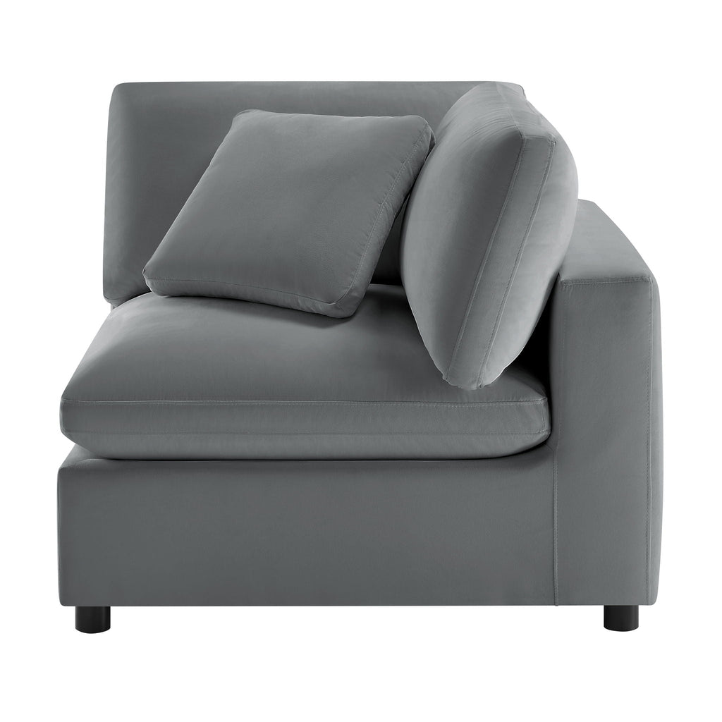 Corner Wedge Chair with Down Blend Cushion - Beige or Dark Gray