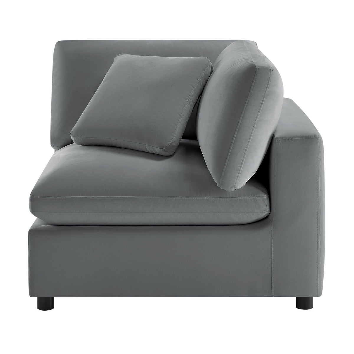 Corner Wedge Chair with Down Blend Cushion - Beige or Dark Gray