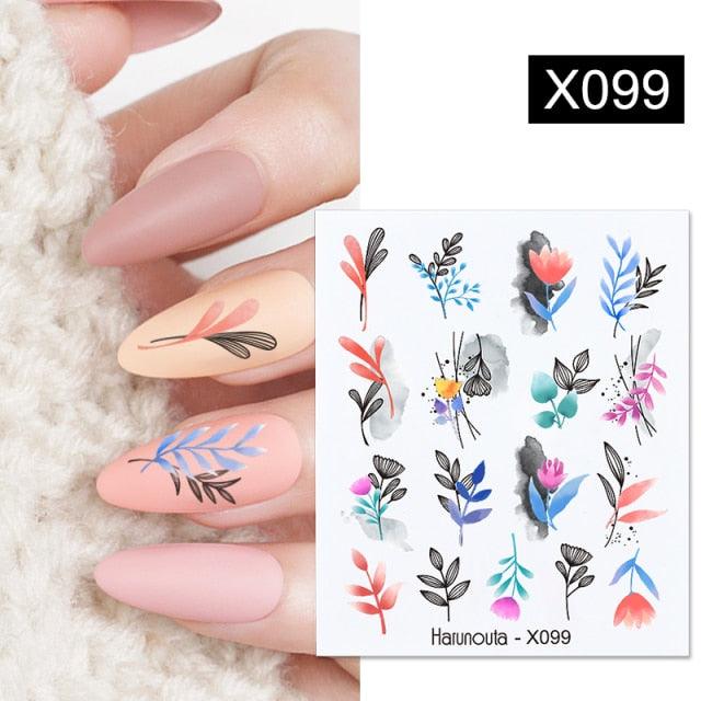 Egg Shell French Lines Water Decals Sticker Geometric Flowers Leaves Bubble Design Slider For Manicuring Nail Art Manicure Lips Nail Art Decorations Slider Nail Art Stickers Decals Nail Art Supplies Valentines Day 3D Self-Adhesive Nail Decorations