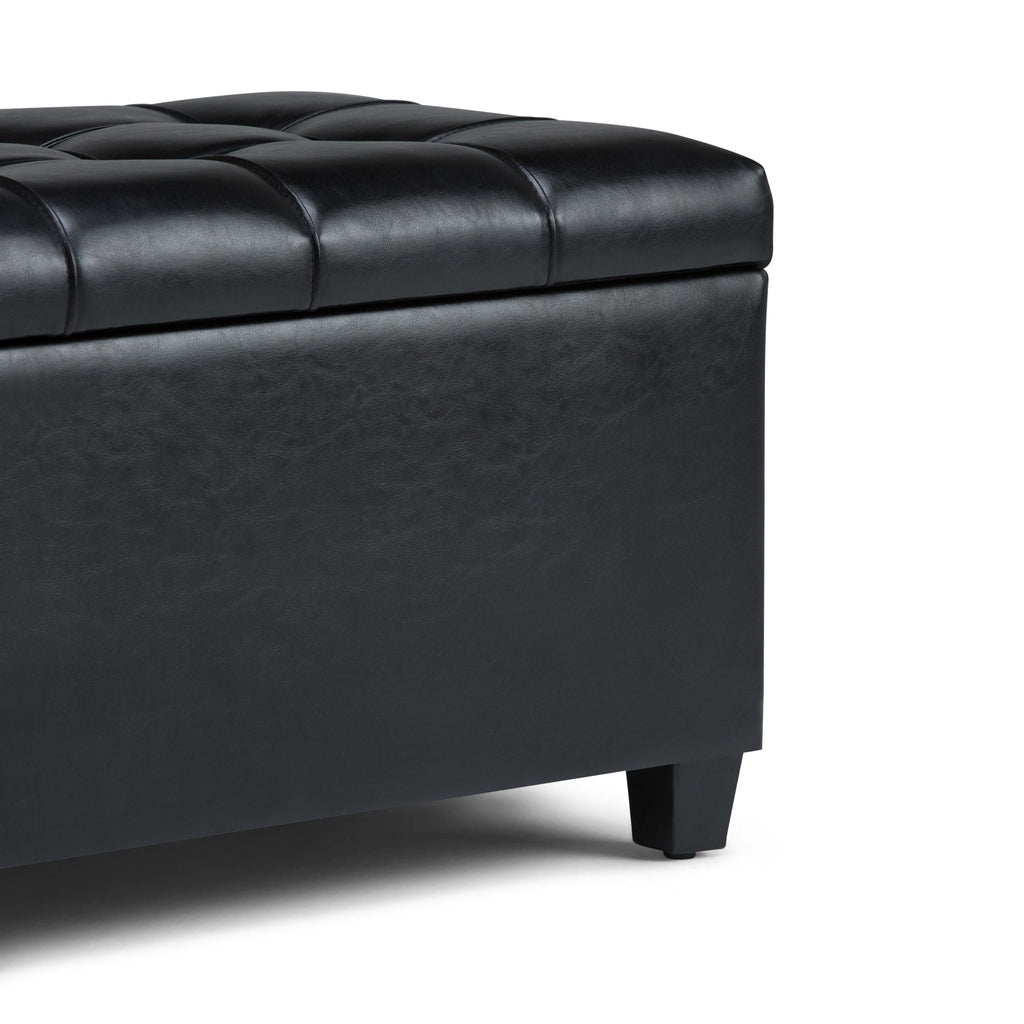 Upholstered Storage Ottoman Bench with Safety Hinge - Multiple Colors