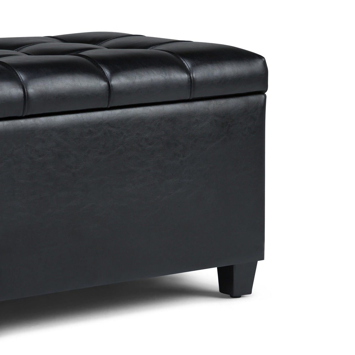 Upholstered Storage Ottoman Bench with Safety Hinge - Multiple Colors