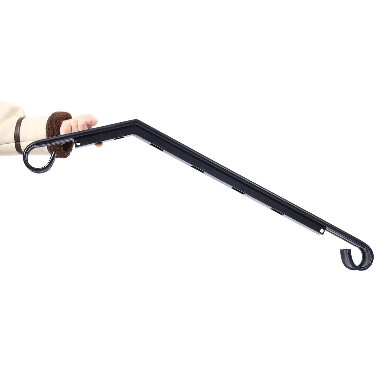 Wrought Iron Outdoor Handrail for 2 or 3 Steps with Rustproof Finish - Black