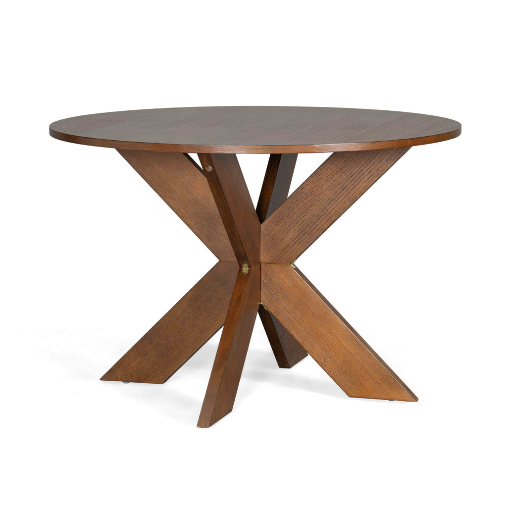 Round Dining Table with Durable MDF Construction - Cherry