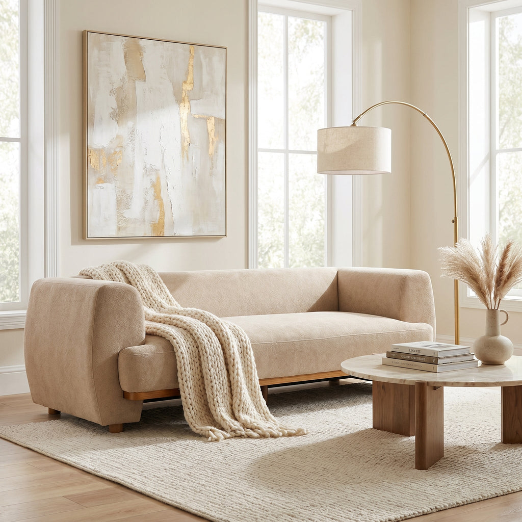 Modern Upholstered Velvet Sofa with Wood Frame - Nomad