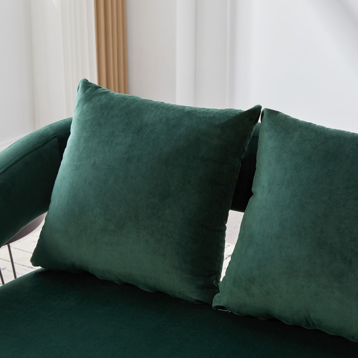 Open Back Loveseat Settee With 3 Pillows
