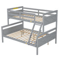 Twin Over Full Bunk Bed with Ladder and Storage Options - White or Dark Gray