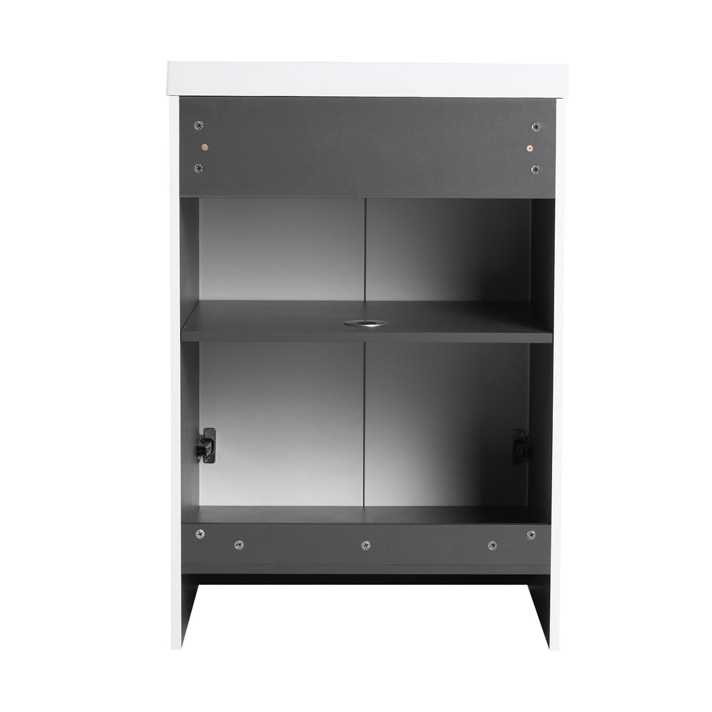 Modern Freestanding Bathroom Vanity with Soft Close Cabinet Doors - Pearl Silver, White, or Dark Green