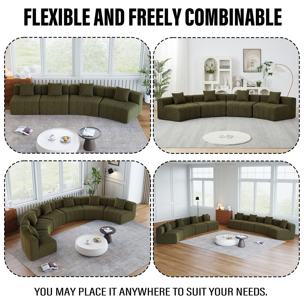 Modular Sectional Sofa with 2 Pillows – Symmetrical Design