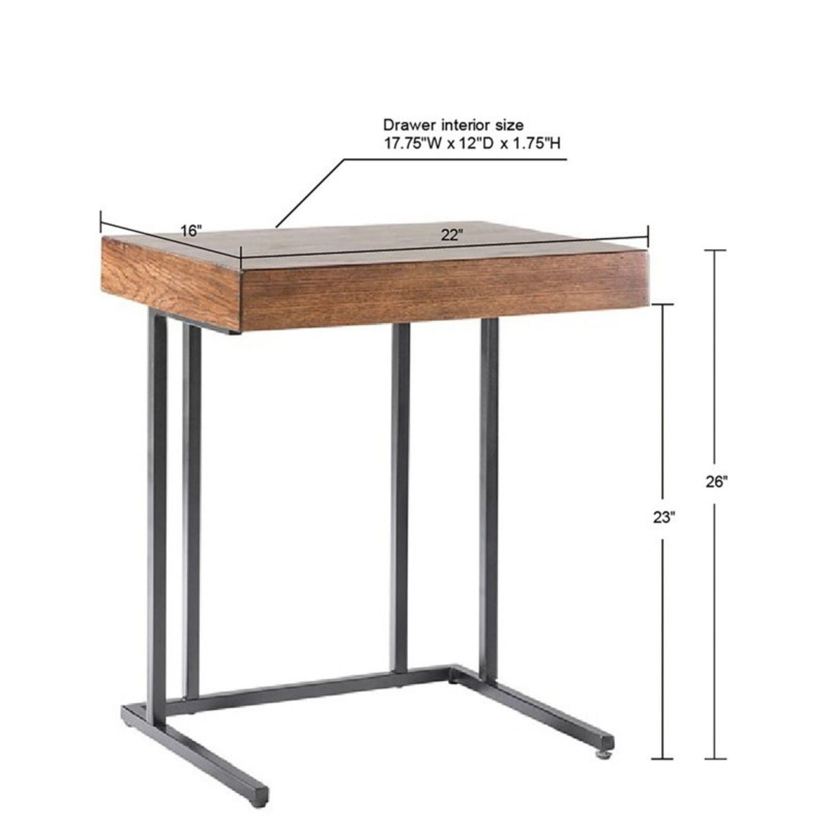 Wynn Pull Up Table with Storage Compartment – Pecan