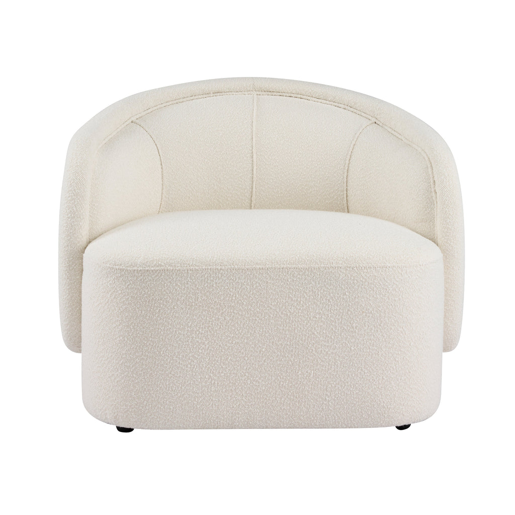 Amanda Plush Bouclé Chair with Ergonomic Comfort - Cream, Espresso, or Green