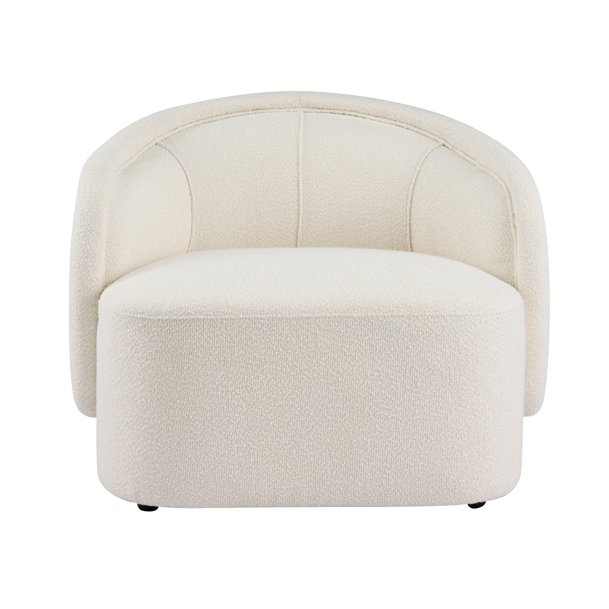 Amanda Plush Bouclé Chair with Ergonomic Comfort - Cream, Espresso, or Green