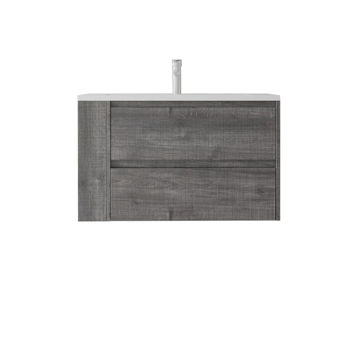 36 Inch Floating Bathroom Vanity with Ceramic Sink and Soft-Close Doors - Multiple Colors