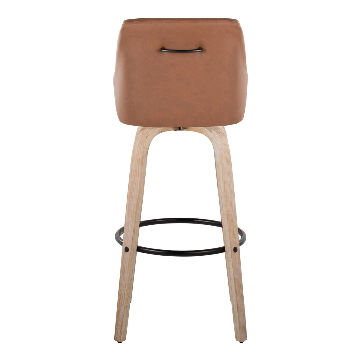 Transitional Fixed Height Barstool Set with Swivel and Round Footrest - Beige, Gray, Light Brown
