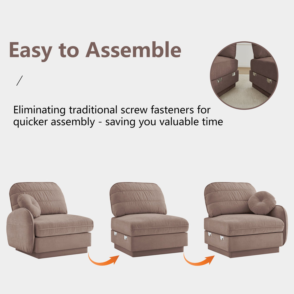 137" Chenille Cloud 4-Seater Sofa with Quilted Cushions - Chenille