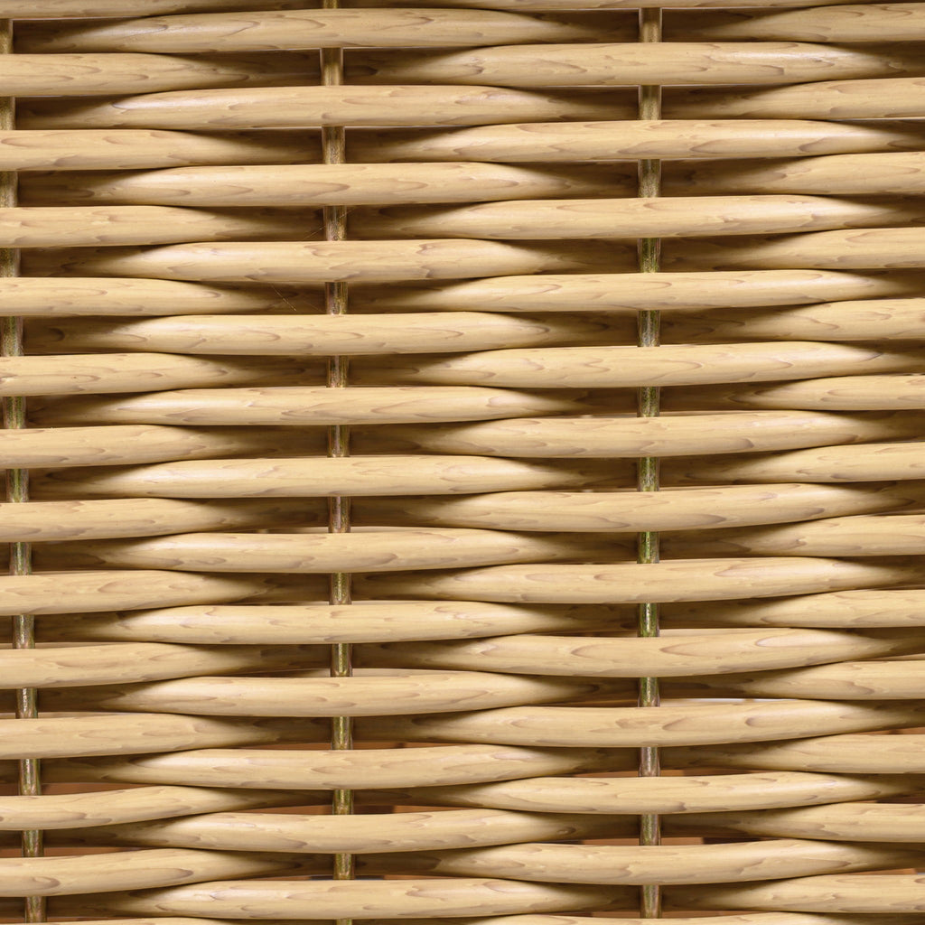 Outdoor Club Chair with Wicker Armrest - Beige