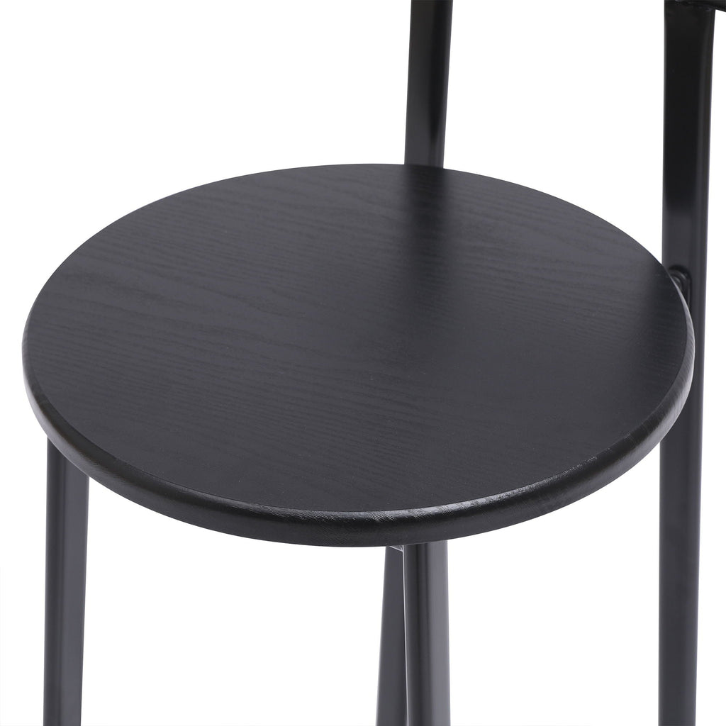 Modern Bar Stools with Backrest for Kitchen – Set of 3 – White or Black