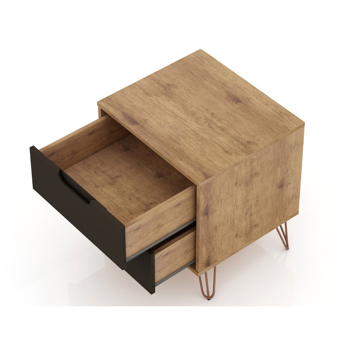 2 Drawer Nightstand with Durable Splayed Legs - Multiple Colors