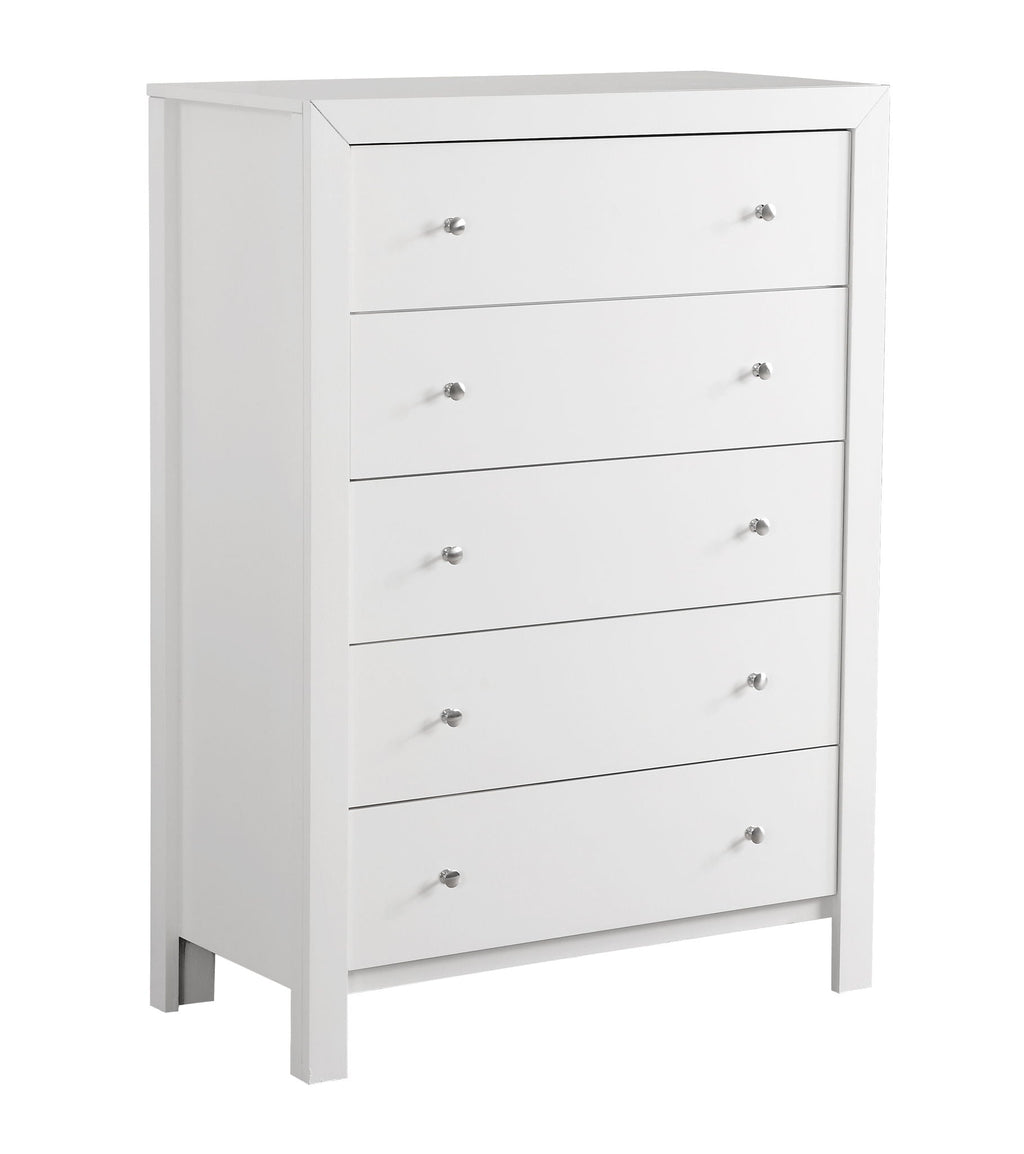 Modern Elegant Transitional Storage Chest with Spacious Drawers - Dark Red, Black, or White