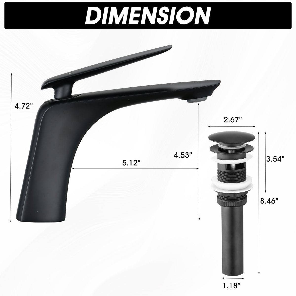 Single Hole Bathroom Sink Faucet with Pop-Up Drain