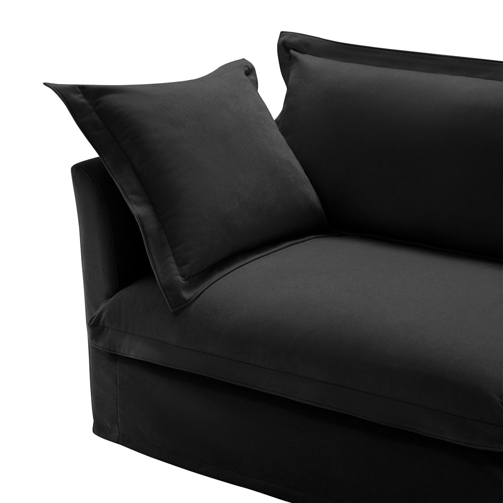 Luxurious Chenille Ottoman with Removable Covers - Black, Green, or Cream