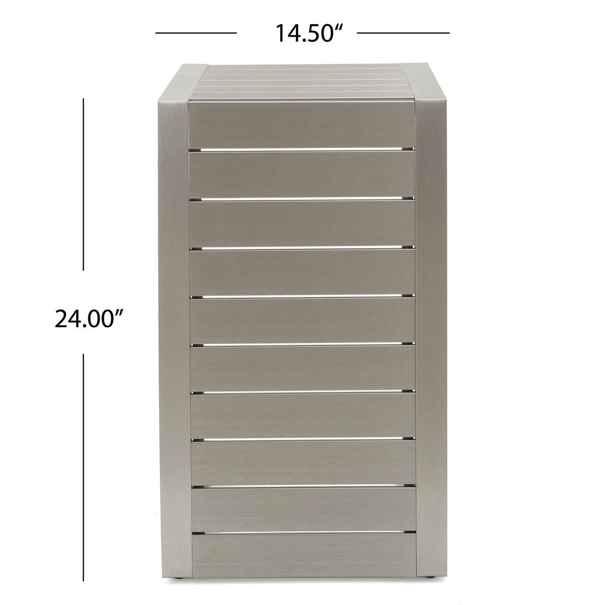 Aluminum Outdoor C-Shaped Side Table with Rust-Resistant Finish - Multiple Colors