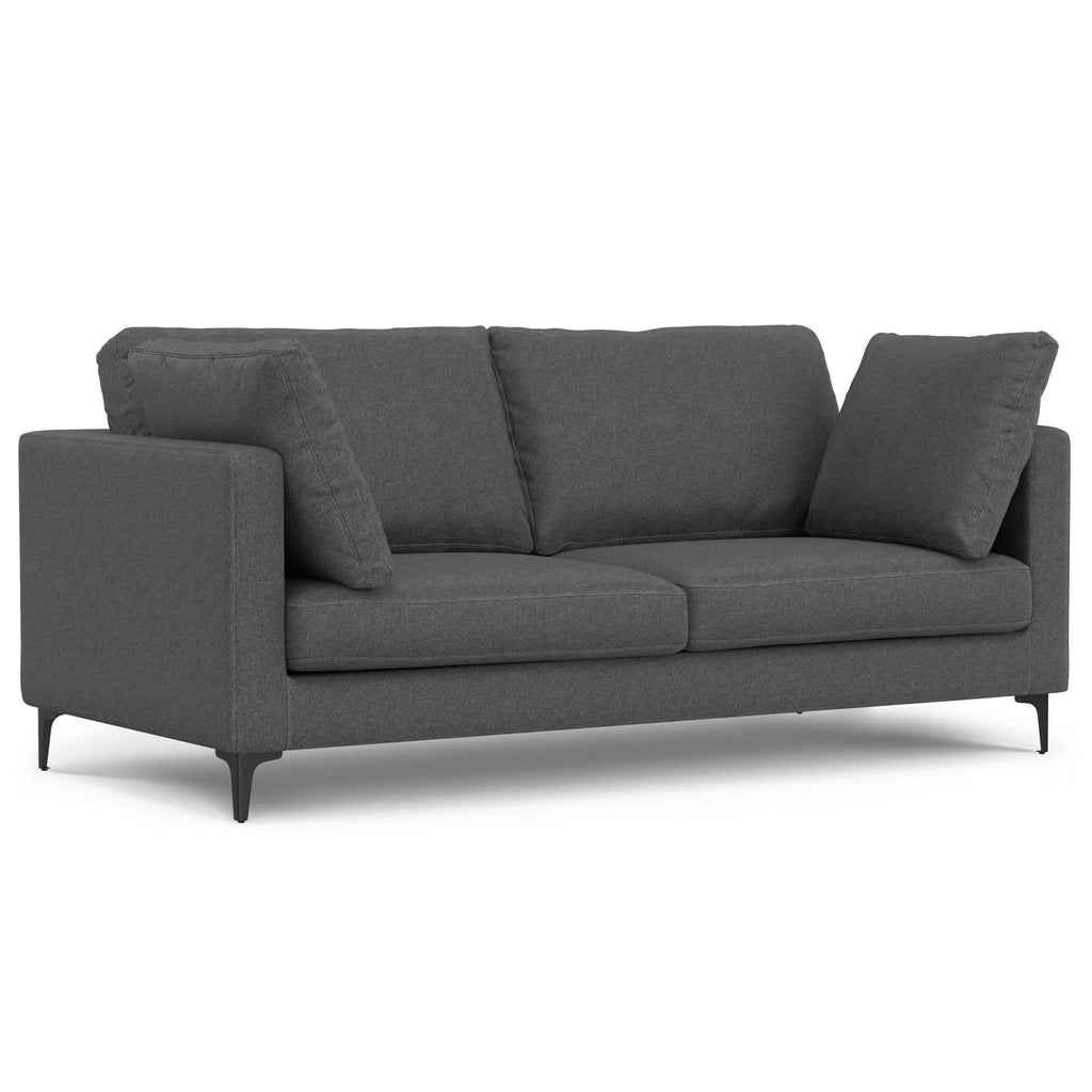 Mid Century Sofa With Ottoman Set in Performance Fabric - Dark Gray or Beige