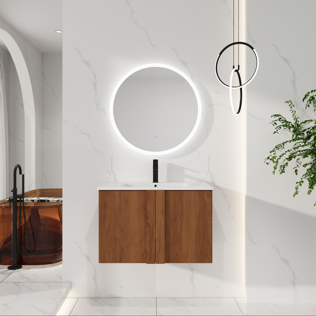 30" Wall-Mounted Bathroom Vanity with Sink Combo