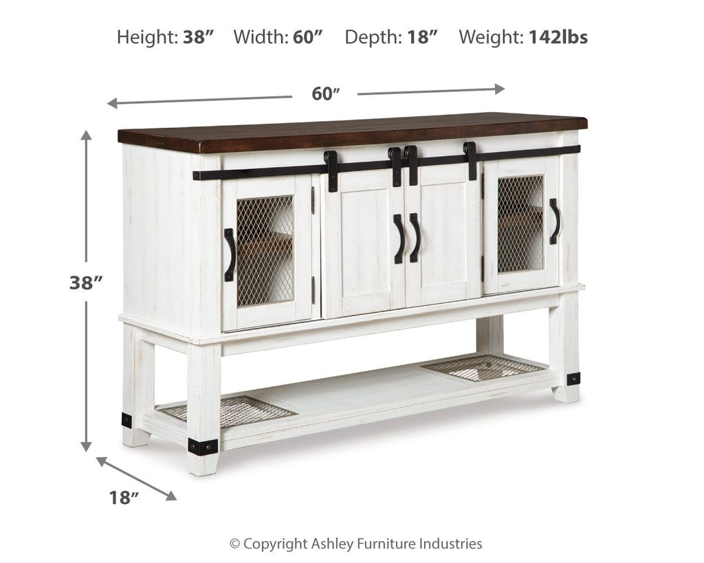 Valebeck - Dining Room Server - White / Brown
