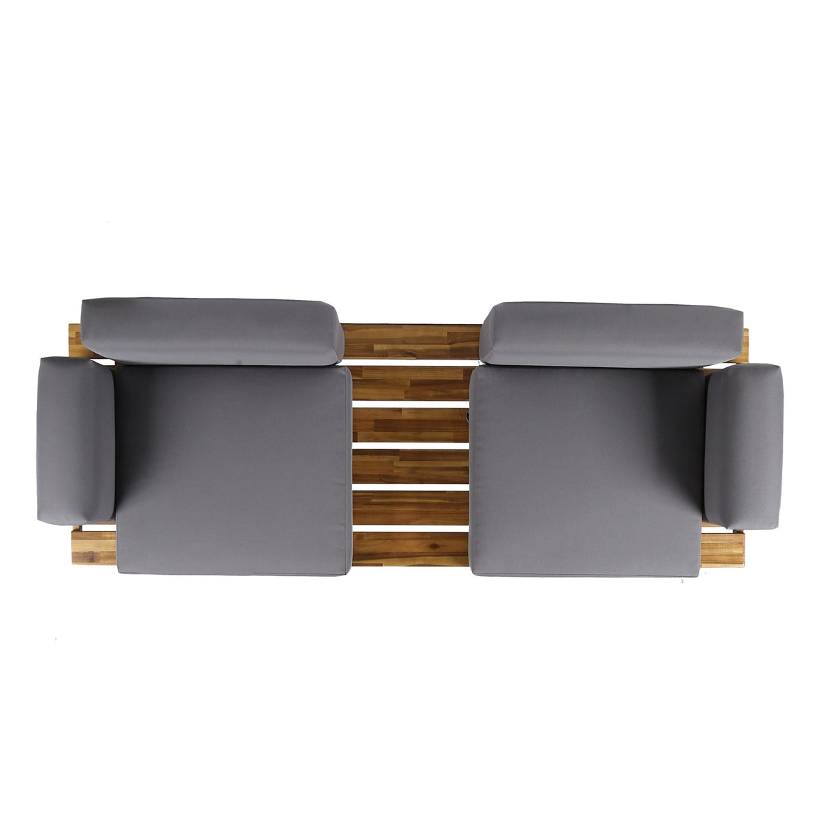 Outdoor Sofa With Cushions And Iron Legs - Dark Gray