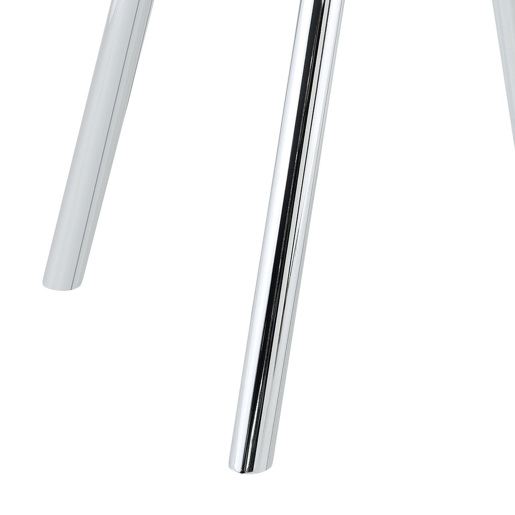 Dining Table with Transparent Tempered Glass Surface – Pearl Silver or Gold