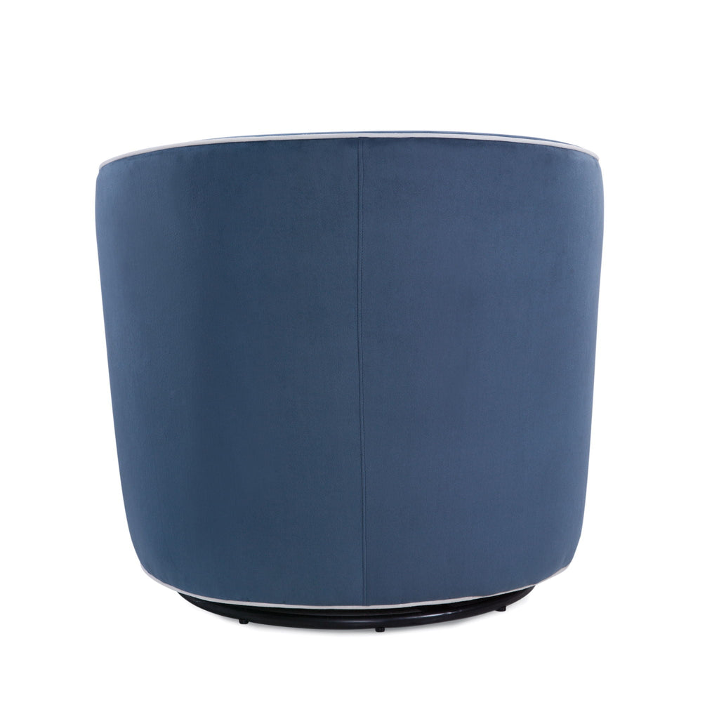 Barrel Back Swivel Chair with 360° Swivel Functionality - Blue, Dark Brown, Beige