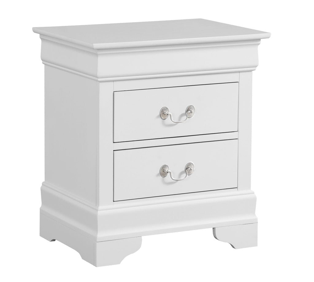 Louis Phillipe Wood Nightstand with Storage Drawers - Multiple Colors