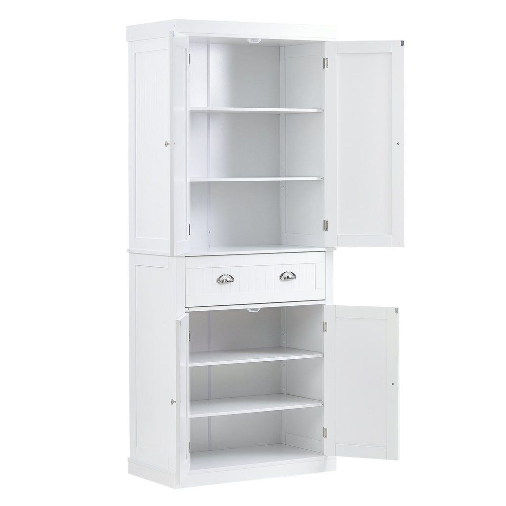 72" Tall Storage Cabinet with Adjustable Shelves | White