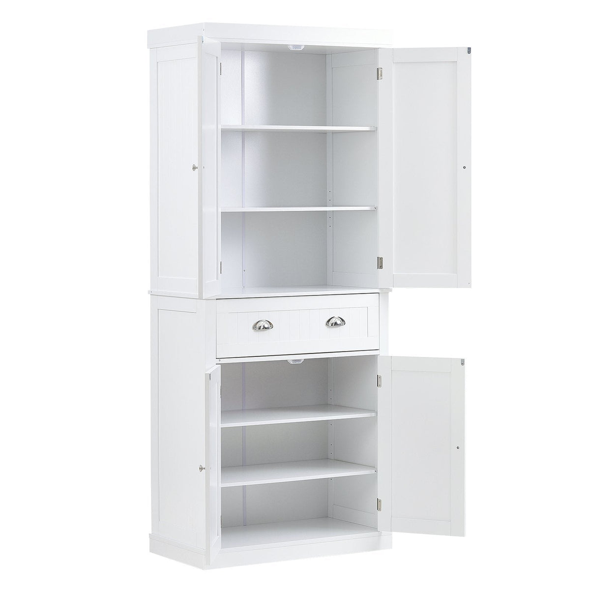 72" Tall Storage Cabinet with Adjustable Shelves | White