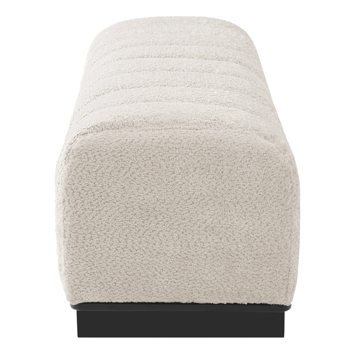 Indoor Dining Bench with Faux Fur Upholstery - Beige