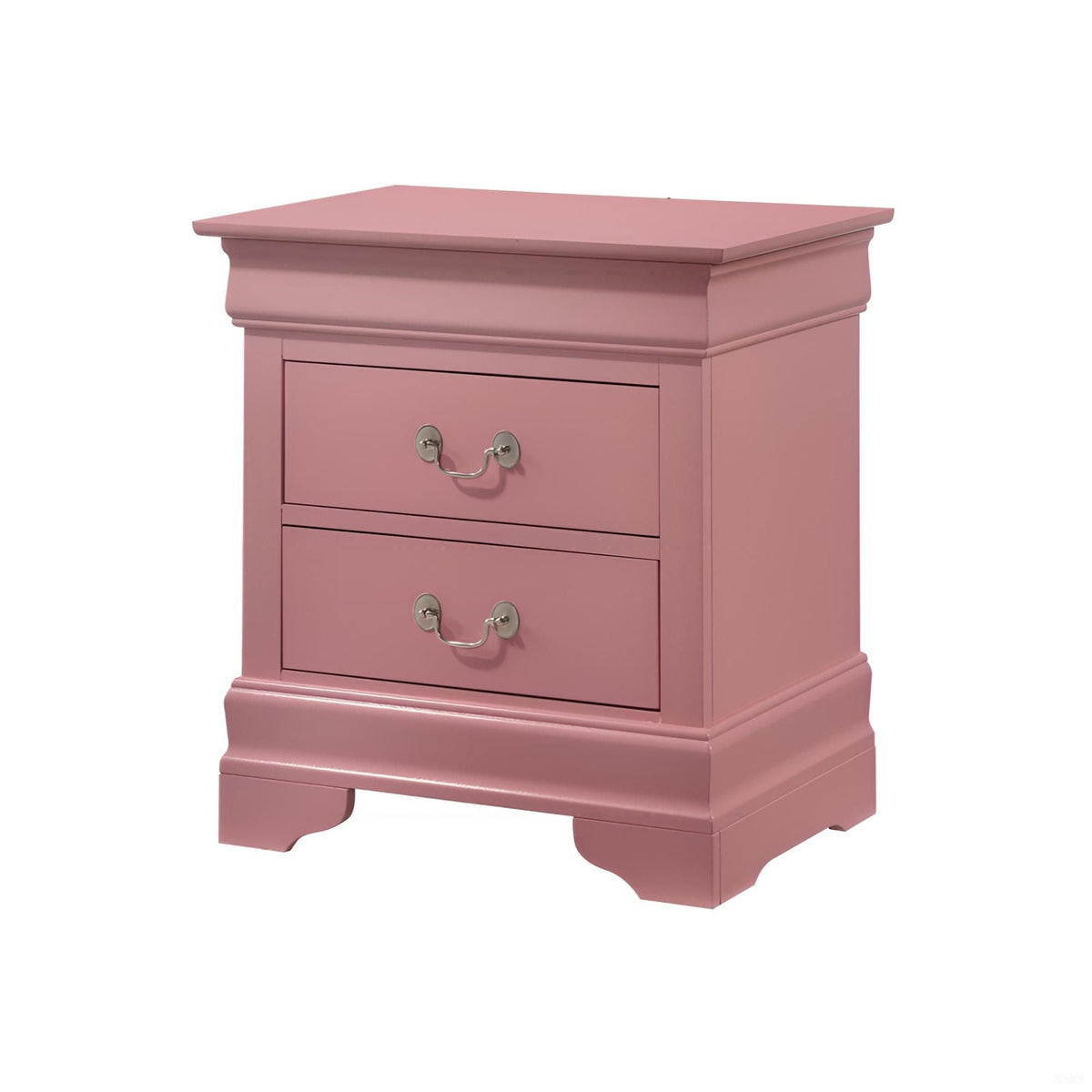 Louis Phillipe Wood Nightstand with Storage Drawers - Multiple Colors