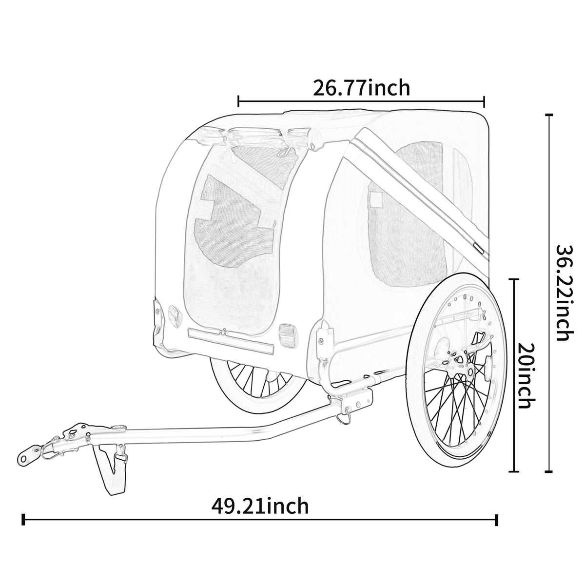 Large Folding Bike Trailer for Dogs