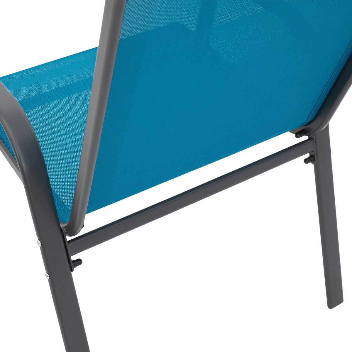 6-Piece Patio Chairs Set with High Backrest and Armrests - Blue