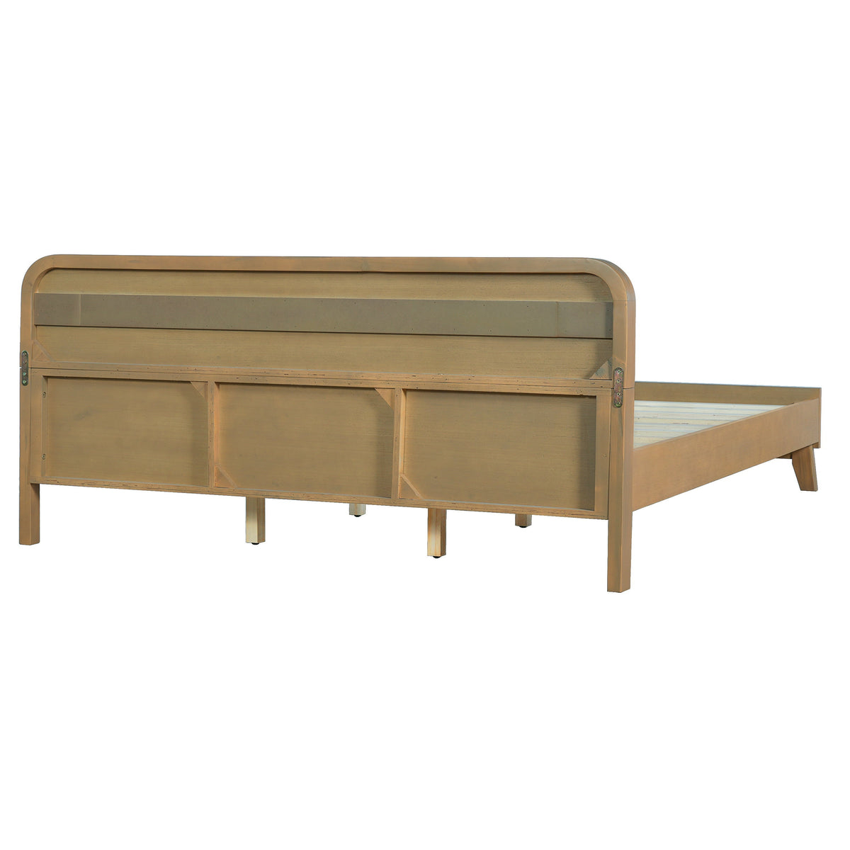 Pine Solid Wood Queen Size Bed in Rustic Yellow