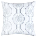 White Holiday Embroidered Velvet Throw Pillow with Insert