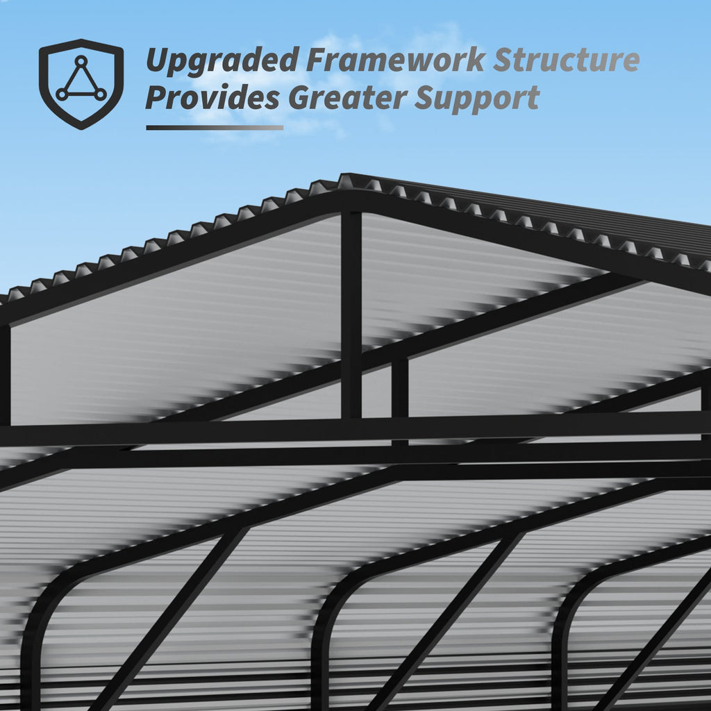 Heavy Duty Carport Canopy 20'X30' with Galvanized Steel Roof - Steel