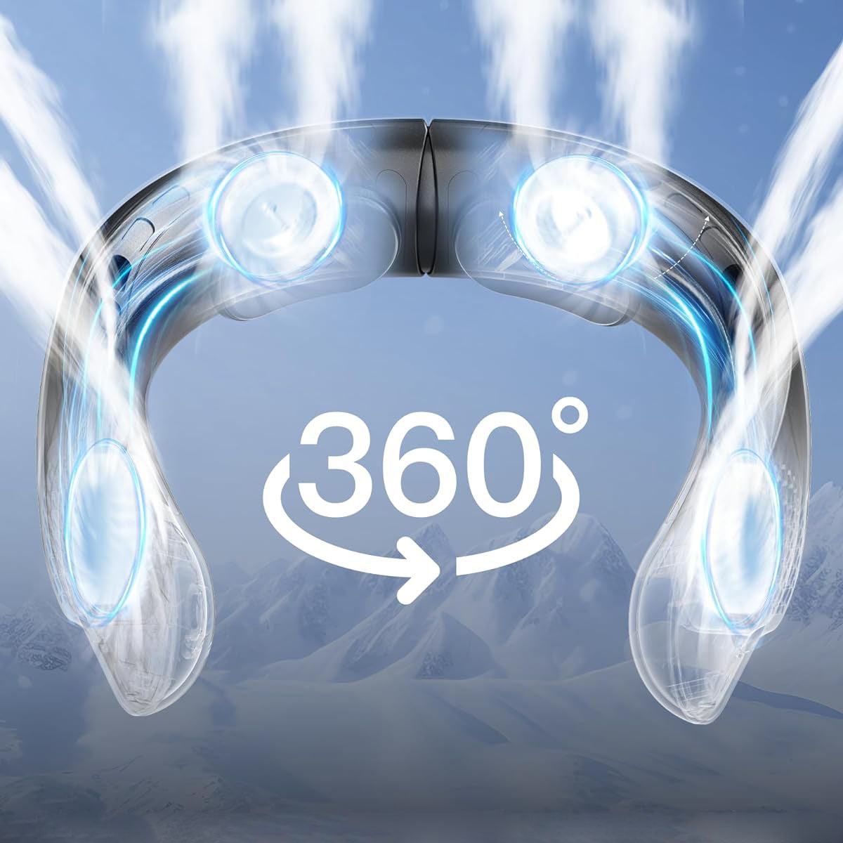 Fashionable New Quad-Core USB Neck-Hanging Fan