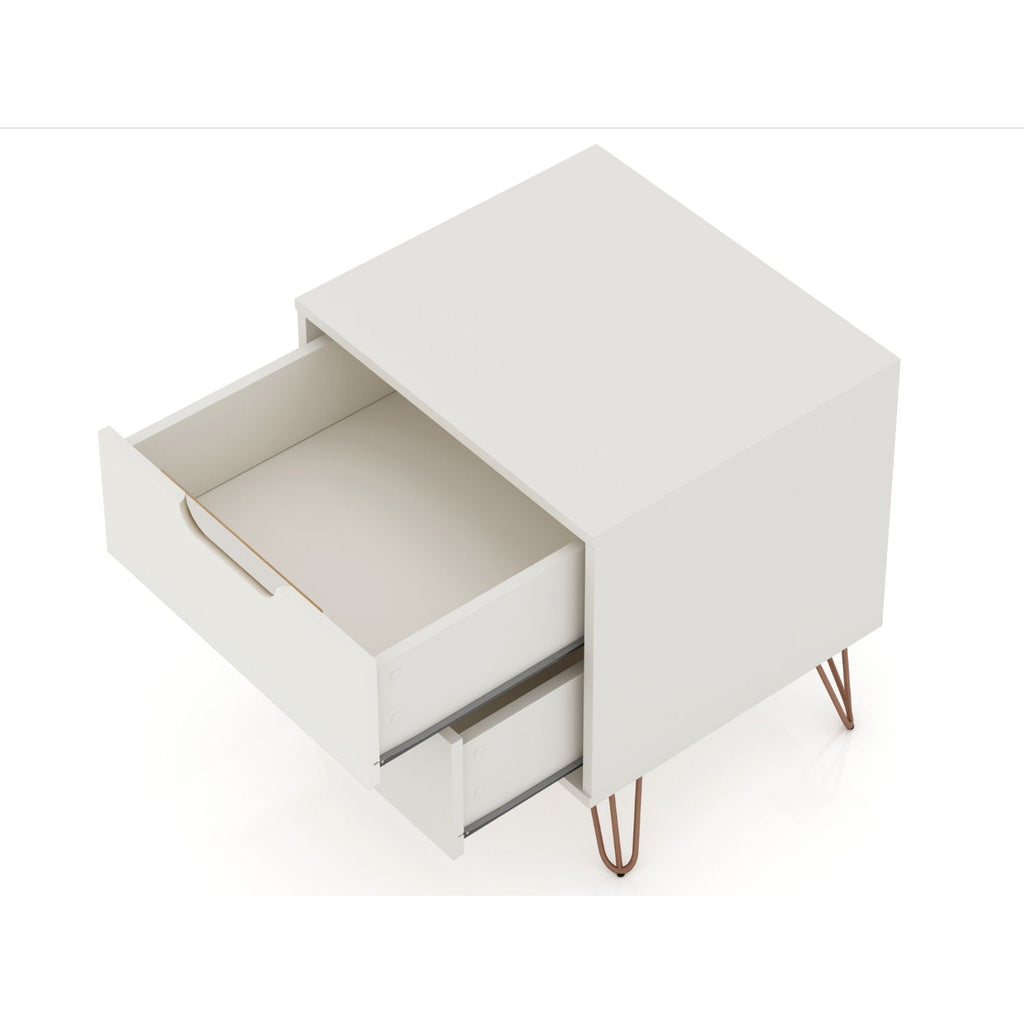 2 Drawer Nightstand with Durable Splayed Legs - Multiple Colors