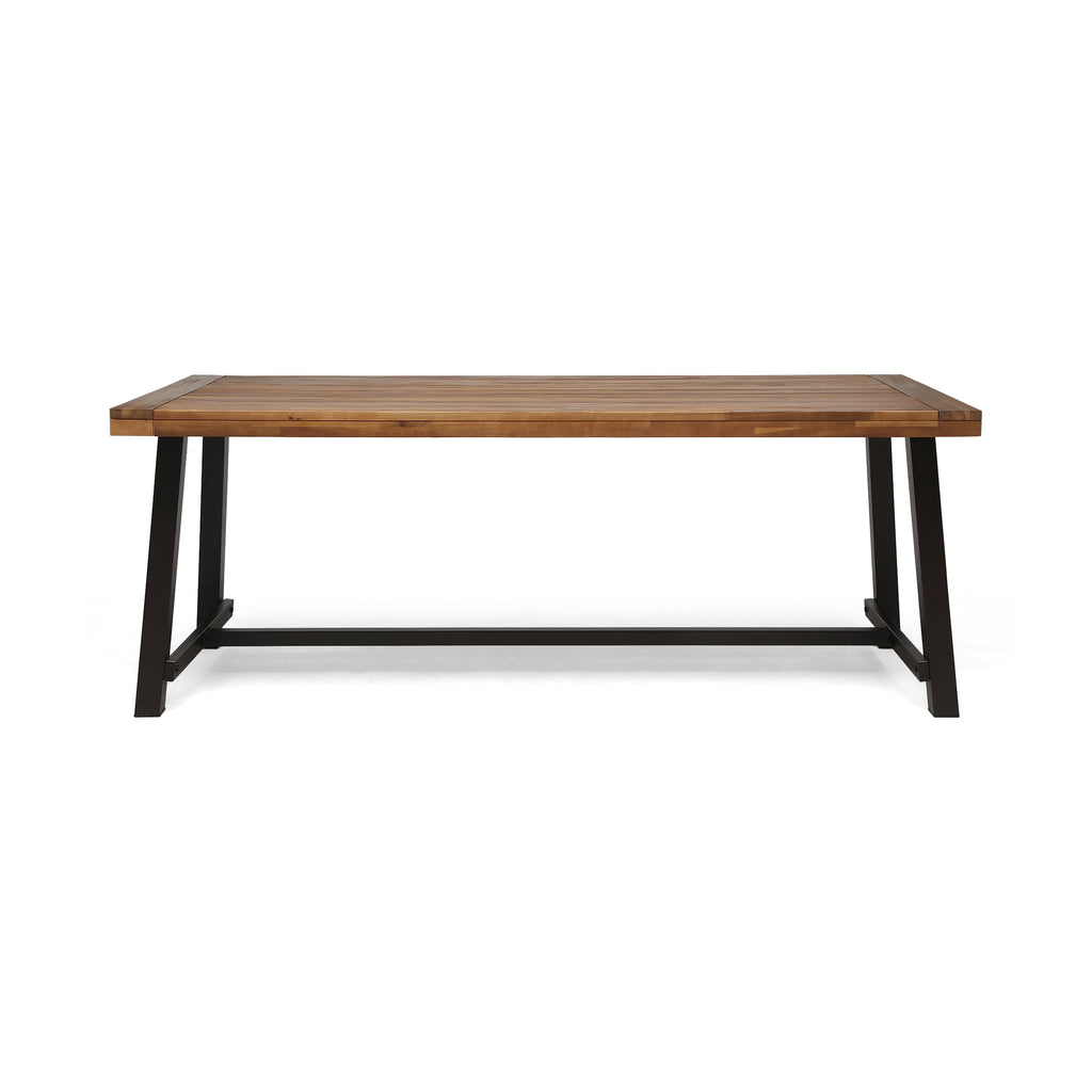 Acacia Wood Outdoor Dining Table with Seating for 8