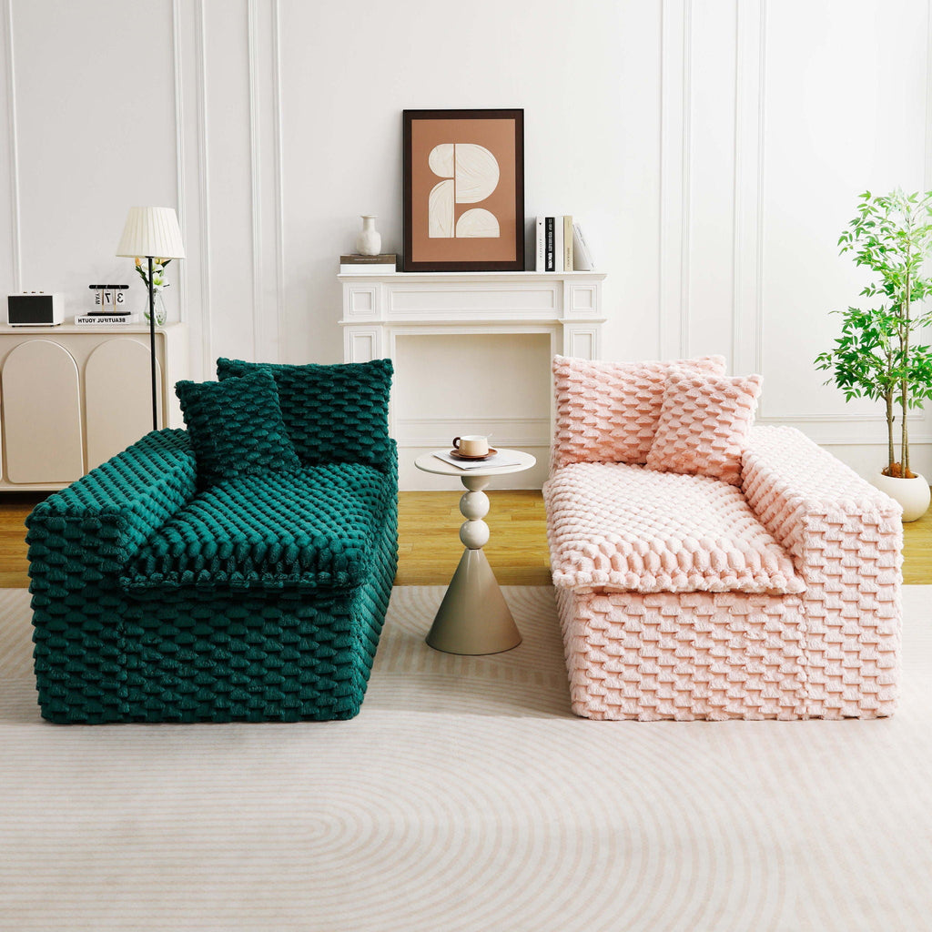 Luxury Multifunctional Sofa for Living Room with Adjustable Layout - Black, Dark Green, White, Pink