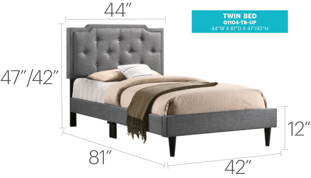 Button Tufted Upholstered Bed with Charming Design - Multiple Colors