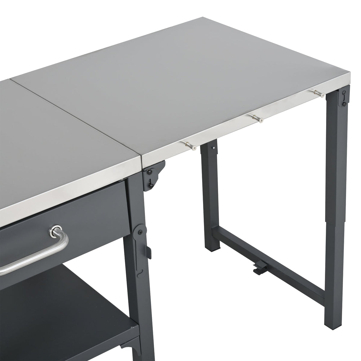 Outdoor Kitchen Cart Foldable Prep Station with Storage - Gray